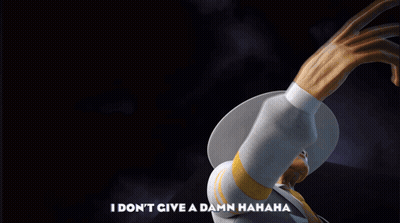 Cartoon Character Saying I Don't Give A Damn Hahaha GIF