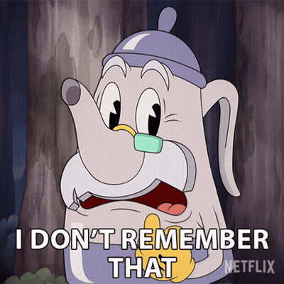 Cartoon Character Saying I Don't Remember That GIF