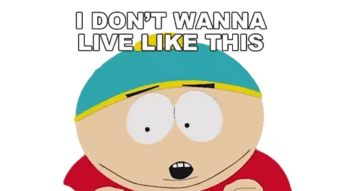Cartoon Character Saying I Don't Wanna Live Like This Sticker