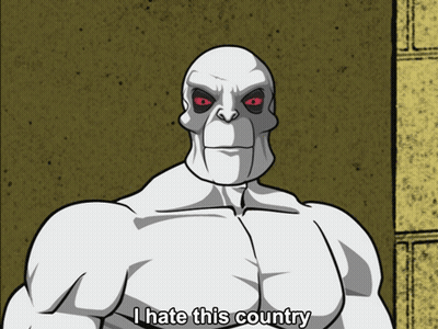 Cartoon Character Saying I Hate This Country GIF