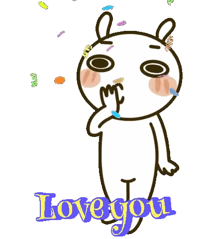Cartoon Character Saying I Love You Sticker