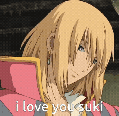 Cartoon Character Saying I Love You Suki In Pink Jacket GIF