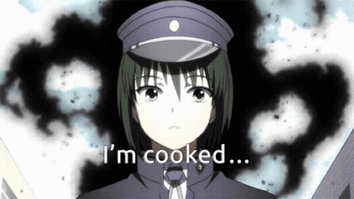 Cartoon Character Saying I'm Cooked GIF