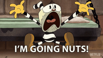 Cartoon Character Saying I'm Going Nuts GIF