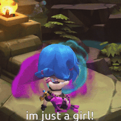 Cartoon Character Saying I'm Just A Girl GIF