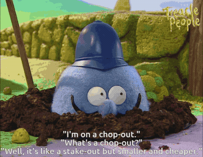 Cartoon Character Saying I'm On Chop-Out GIF