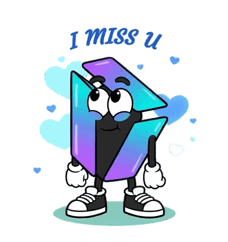 Cartoon Character Saying I Miss U Sticker