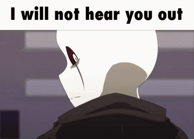 Cartoon Character Saying I Will Not Hear You Out GIF