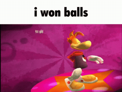 Cartoon Character Saying I Won Balls GIF
