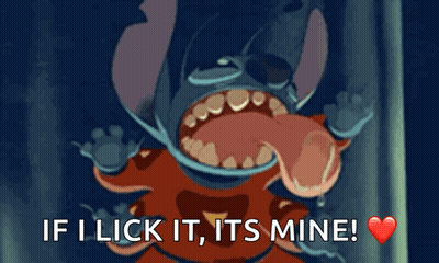 Cartoon Character Saying If I Lick It It's Mine GIF