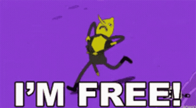 Cartoon Character Saying Im Free GIF