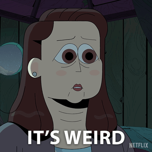 Cartoon Character Saying It's Weird On Netflix GIF
