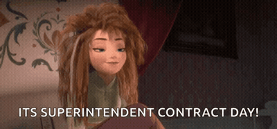 Cartoon Character Saying Its Superintendent Contract Day GIF