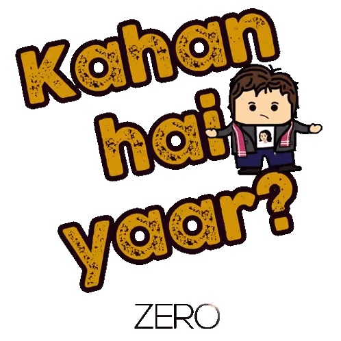 Cartoon Character Saying Kahan Hai Yaar Sticker