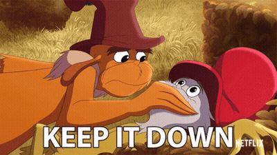 Cartoon Character Saying Keep It Down GIF