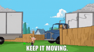 Cartoon Character Saying Keep It Moving GIF