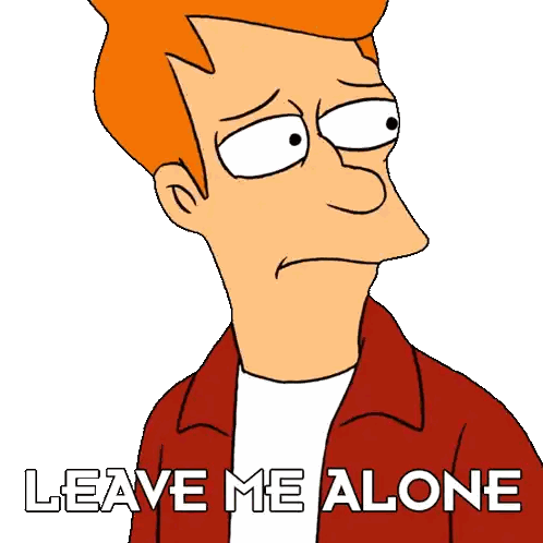 Cartoon Character Saying Leave Me Alone Sticker
