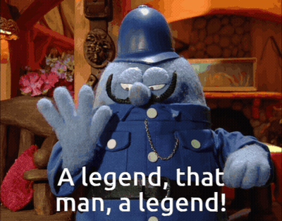 Cartoon Character Saying Legend That Man, A Legend GIF