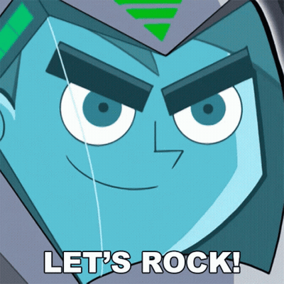 Cartoon Character Saying Let's Rock GIF