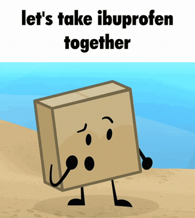 Cartoon Character Saying Let's Take Ibuprofen GIF