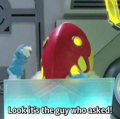 Cartoon Character Saying Look It's The Guy Who Asked GIF