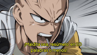 Cartoon Character Saying maldita sea resumelo en 20 palabras o menos