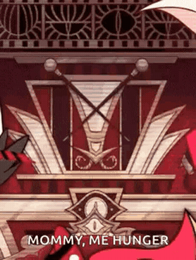 Cartoon Character Saying Mommy Me Hunger At Podium GIF