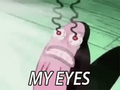 Cartoon Character Saying My Eyes With Eyes Closed GIF
