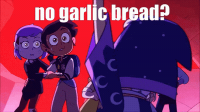 Cartoon Character Saying No Garlic Bread