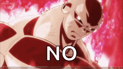 Cartoon Character Saying No On Red Background GIF