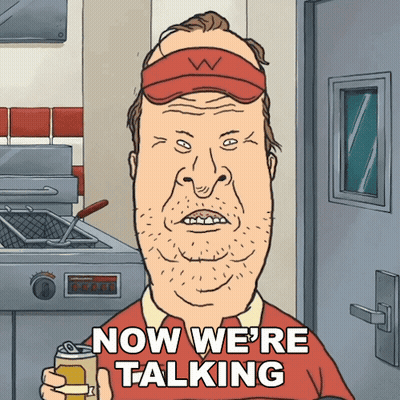 Cartoon Character Saying Now We're Talking By Fryer GIF