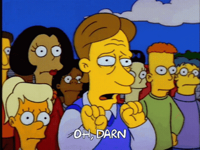 Cartoon Character Saying Oh Darn To Group GIF