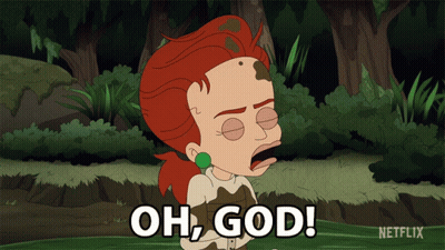 Cartoon Character Saying Oh God By Trees GIF