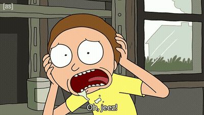 Cartoon Character Saying Oh Jeez In Front Of House GIF