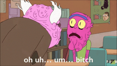 Cartoon Character Saying Oh Uh Um Bitch In Classroom GIF