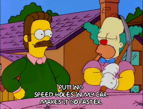 Cartoon Character Saying Putting Speed Holes in My Car