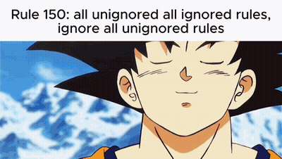 Cartoon Character Saying Rule 150 All Unignored All Ignored Rules GIF