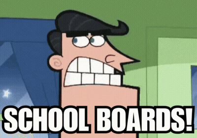 Cartoon Character Saying School Boards GIF