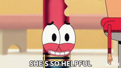 Cartoon Character Saying She's So Helpful GIF