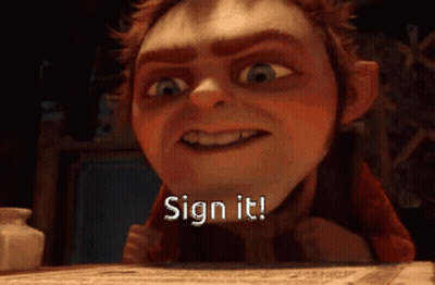 Cartoon Character Saying Sign It GIF