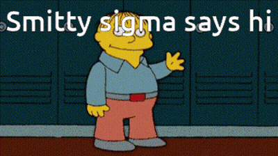 Cartoon Character Saying Smithy Sigma Says Hi In Front Of Lockers GIF