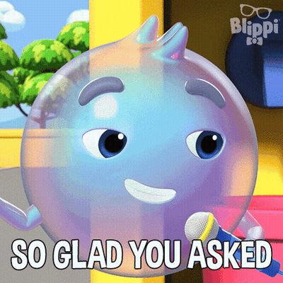 Cartoon Character Saying So Glad You Asked GIF