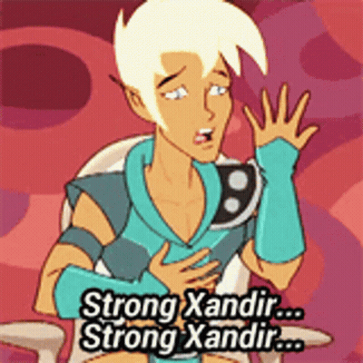 Cartoon Character Saying Strong Xandir GIF