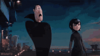Cartoon Character Saying Surprise Next To Woman GIF