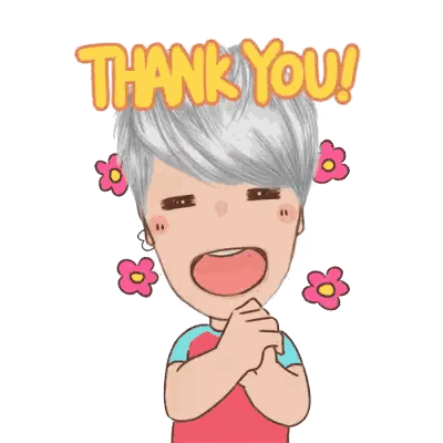 Cartoon Character Saying Thank You Sticker