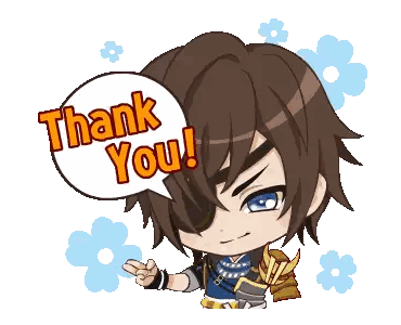 Cartoon Character Saying Thank You Sticker