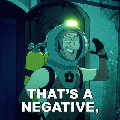 Cartoon Character Saying That's A Negative GIF