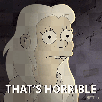 Cartoon Character Saying That's Horrible Netflix Ad GIF
