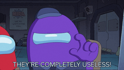 Cartoon Character Saying They're Completely Useless In Front Of Mira Sign GIF