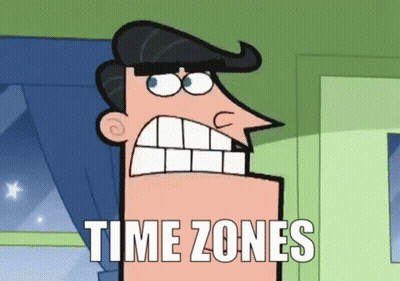 Cartoon Character Saying Time Zones GIF
